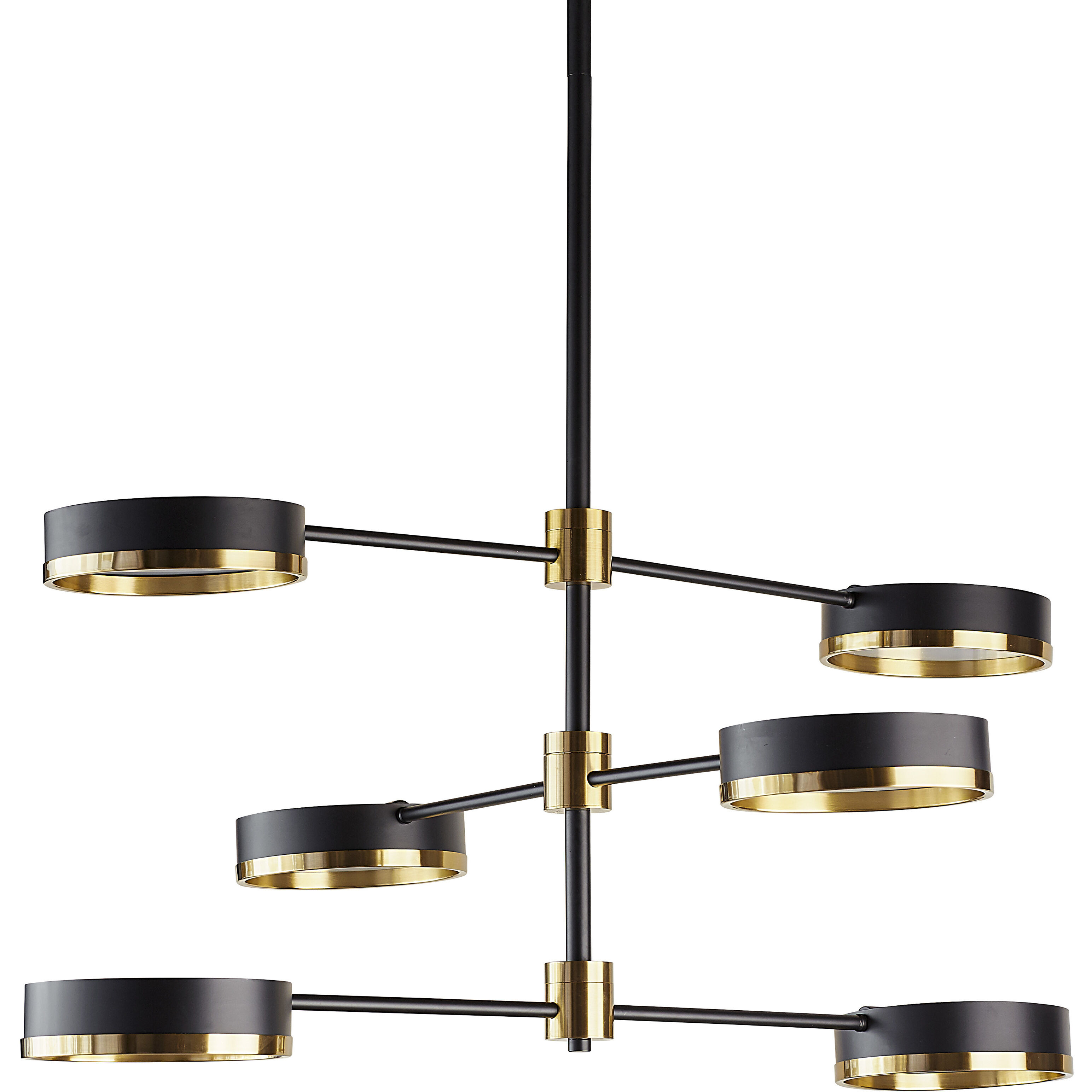 Oralee 6 Light 43 inch Black / Brass / Black Chandelier Ceiling Light